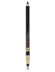 Stay-true color. Hours and hours of wear. Double Wear Stay-in-Place Eye Pencil lines and defines with smooth, even color that looks fresh all day. Wears for 12 hours, sets in seconds. Double-ended tool has smudger on one end, color on the other. Lightweight, creamy formula glides on effortlessly. Rich, stay-true color won't feather or bleed. 