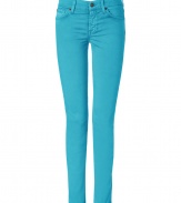 Inject a pop of color into your look with these ultra-chic skinny jeans from Seven for all Mankind - Five-pocket styling, zip fly, button closure, belt loops - Form-fitting, skinny leg - Pair with everything from modern knits and ankle boots to feminine tops and heels