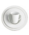 Simply elegant from Charter Club dinnerware. Dishes, like the Platinum Fine Line Round place settings, are for everyday meals but have a banded edge that shines on formal tables. A flawless choice for every occasion.