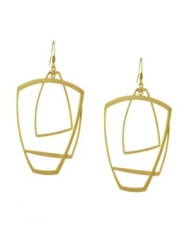 Get framed. BCBGeneration's dramatic drop earrings highlight cut-out shapes that have a unique face-framing effect. Crafted in vintage gold tone mixed metal. Approximate drop: 2 inches.