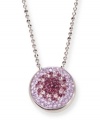 Perfect your look in a purple haze. This stunning silver tone mixed metal pendant shimmers in a magnificent gradation of purple tones. The refreshing Swarovski crystal colors are set using the exclusive Pointiage® technique. Approximate length: 15 inches. Approximate drop: 5/8 inch.