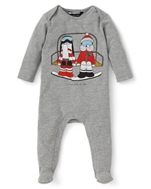 This cozy romper keeps it extra cute with Little Marc's signature cartoon graphics across the chest.