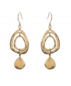 Add spice to your summer look with accessories that count. Kenneth Cole New York earrings feature chic, cut-out, teardrops in worn gold tone mixed metal. Approximate drop: 2-1/4 inches.