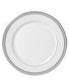 Well-suited for formal occasions, Mikasa's regal Platinum Crown dinnerware and dishes collection trims elegant white fine china with embossed platinum bands.