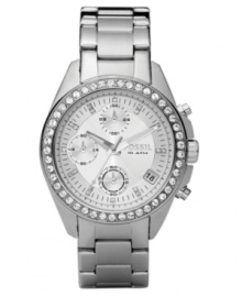 A graceful and feminine Fossil watch with a hard-wearing edge.