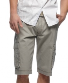 A pair of these contemporary cargo shorts from INC International Concepts helps round out your casual spring look.