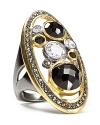 A mix of stones adorn this darkly glamorous cocktail ring from Judith Jack.