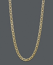 Nothing is more stylish than a simple chain. This 14k gold necklace features a Marine link. Approximate length: 16 inches.