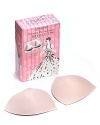 Fashion Forms Ultimate peel and stick bra cups. Reusable foam bra cups that magically stick to your clothing- not your skin!! The special adhesive coating holds the cups securely in place until you're ready to take them out. Self supportive, self adhesive, skin friendly. Adds at least a full cup size to your bust line. Can be worn 100+ times. Smooth and seamless under clothing. Adhesive regenerates after each washing. Can be trimmed for perfect fit. 10 times lighter than silicone bras - inserts. Leaves no residue in your clothing. Easy wash and wear. So comfortable, you'll forget you have them on.