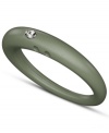 Stackable style with a hint of sparkle! DUEPUNTI's unique ring is crafted from grey-hued silicone with a round-cut diamond accent. Set in sterling silver. Ring Size Small (4-6), Medium (6-1/2-8) and Large (8-1/2-10)