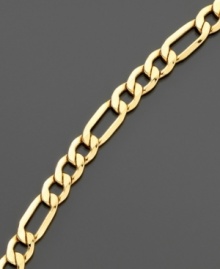 Lovely links. A gleaming 14k gold Figaro necklace adds style and elegance to any look. Length measures 8-1/2 inches.