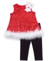 I found presents under the tree and found this delightful 2 piece adorable Santa dress set by Rare Editions just for me!