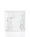 Wildflowers sparkle as they grow on the glazed white porcelain of Charter Club's Platinum Silhouette Square dinnerware. The dishes have a banded edge that adds a classic touch to square plates with modern spirit.