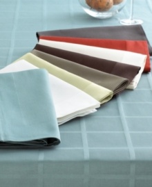 Dress your table with modern elegance in refined, muted hues with the Oblong Satin Band tablecloth. A checkerboard pattern made of satin bands creates a subtle graphic sophistication. (Clearance)