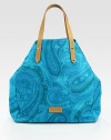 EXCLUSIVELY AT SAKS.COM. The perfect paisley in a awe-inspiring turquoise hue is further complemented by its contrast lining. Leather handlesInside pocketsFully lined14W X 14½ X 7DCottonMade in Italy