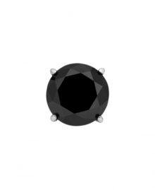 Back to black. A single black diamond (3/4 ct. t.w.) makes a poignant statement on this stainless steel stud earring for men. Approximate diameter: 5-4/5 mm.