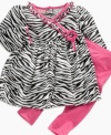 Bring out the adventurer in her with this fun zebra-print tunic and legging set from Kids Headquarters.