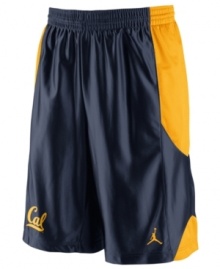 Get your game on while supporting your favorite NCAA team with these California Golden Bears basketball shorts featuring Dri-Fit technology from Nike.