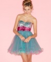 Get gorgeous in this party dress from Speechless that sports a full tulle skirt designed for dancing the night away!