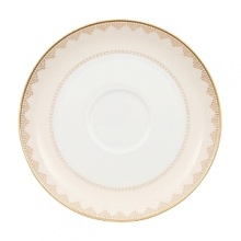 The Samarkand bone china collection by Villeroy & Boch combines stylish, exotic elements with timeless elegance. Precious golden bands and chains decorate this pure white bone china pattern. Warm ivory tones add a harmonious touch. Mix and match with coordinating Mosaic-designed pieces for a look that is truly your own.