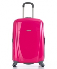 Shine a light on trouble-free travel! All eyes are on this bright hardside that follows your lead in whatever direction travel takes you on four multi-directional spinner wheels. Navigating through crowds with your luggage is a breeze with the lightweight construction of this incredibly strong suitcase. 10-year warranty. (Clearance)