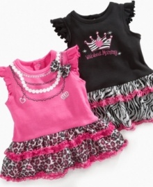 Jazz your sweet girl up with a little rock-n-roll style in this fun tutu dress from Baby Essentials.