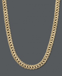 Round out your look with a standout chain. Necklace features a circular, braided link design in 14k gold. Approximate length: 18 inches.