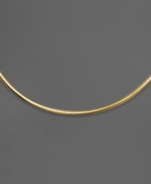 Stunning style with the simplest design. This beautiful Omega necklace reverses for versatility. Crafted in 14k gold over sterling silver and sterling silver. Approximate length: 17 inches.