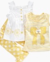 Get her into the spirit of the season with this sunny 3-piece shirts and capri pant set from Nannette.