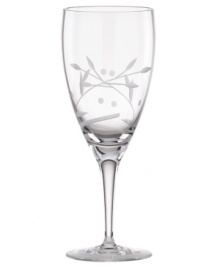 Etched with a playful dot and vine motif, this Lenox all-purpose glass is a refreshing and, in dishwasher-safe crystal, amazingly fuss-free addition to fine dining.  Qualifies for Rebate