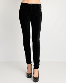 Indulgently soft, these James Jeans skinny pants are rendered in sumptuous velvet for a luxe finish.