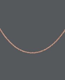 Snap up the hot, new trend of the season! Rose gold has hit the style scene in full force and this cheeky chain has an extra special touch with a heart link charm at the clasp. Crafted in 14k rose gold. Approximate length: 20 inches.