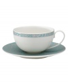 With a fresh, feminine feel and exceptional durability, the Lucille Teal teacup delivers lasting style to every day and occasion. A fanciful pattern inspired by 1950s lace trims and drapes creamy, contemporary porcelain from Denby.