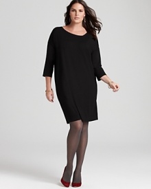 An asymmetrical neckline on this soon-to-be-favorite Eileen Fisher knit dress is the stylish way to showcase the season's standout tights and heels.