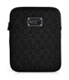 Detailed in durable neoprene with an allover logo print, Marc by Marc Jacobs tablet case is a covetable choice for stashing away your favorite piece of hardware - Tonal logo plaque, zip closure - Carry alone, or slip into sleek leather totes