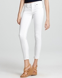 True Religion Jeans - Serena Mid Rise Super Skinny Legging Jeans in Optic White