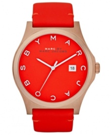 A watch as vibrant as you are: Marc by Marc Jacobs presents a coral-hued design complemented with rose-gold tones.