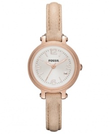 A slimmer version of their Heather collection, this Fossil watch stuns in feminine hues.