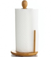 Keep paper towels away from wet surfaces but still within reach with this bamboo paper towel holder from Lipper International.