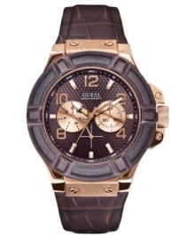 Standout from the crowd with this sporty and versatile watch from GUESS.