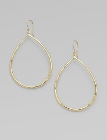 From the Glamazon Collection. Thin faceted hoops of 18k gold make a simple yet sophisticated statement.18k gold Length, about 2½ Ear wire Made in Italy