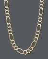 Who says style has to be subtle? This bold necklace chain features a wide figaro link crafted in 14k gold. Approximate length: 22 inches. Approximate width: 7-1/5 mm.