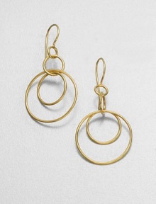 A trio of 18k yellow gold hoops turns a simple design into an elegant look. 18k yellow gold Drop, about 1¾ Ear wire Imported