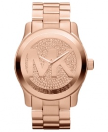 Let your love for Michael Kors be recognized with this classic, rosy watch from the Runway collection.