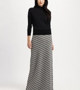 An elongated maxi skirt with an diamond pattern and stunning shimmer. Elasticized waistbandPull-on styleAbout 48 long75% merino wool/20% polyester/5% metallic threadHand washImported Model shown is 5'9 (175cm) wearing US size Small. 