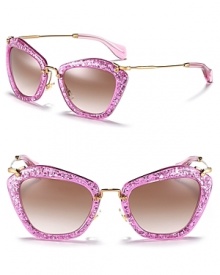 Glam it up in glitter, angular frames, a modern take on the classic cat eye.