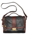 Stand out from the crowd: this chic flap bag from Fossil brings classic vintage elements to a purse that's utterly now.