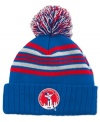 A cold-weather homage to his favorite team. He'll look sporty in this striped knit hat from Reebok.