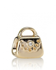 A ladylike luxe to your PANDORA bracelet with a 14K gold purse charm with white diamond accent.