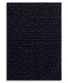 This soft, texturally interesting area rug from Karastan adorns your floor with an organic stripe pattern that suggests the look of beads strung across a field of deep, bold indigo. Ideal for any decor, made from 100% premium worsted 2-ply wool for a soft hand and long-lasting wear.